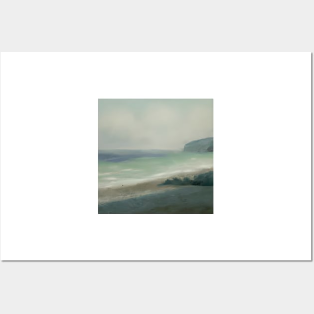 Beach Pastel Painting Wall Art by druidwolfart